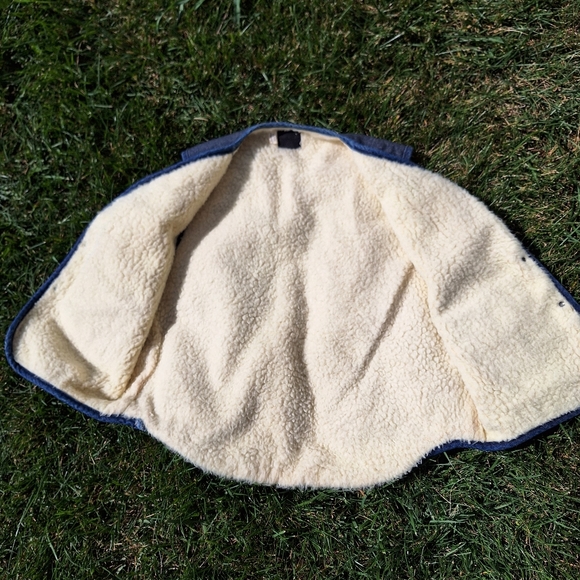 Vintage Sears Roebuck shearling lined denim sherpa snap button vest Large - Picture 7 of 10